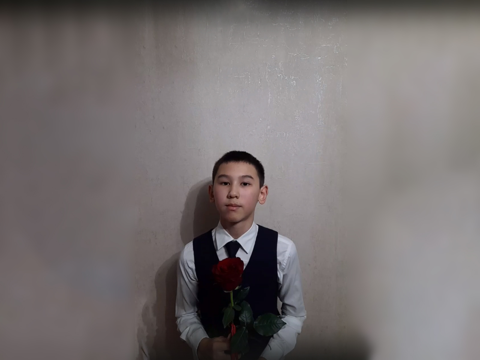 Поздравление от ученика 7М1 класса Айдара Кикпаева.